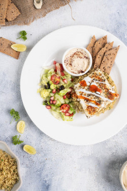 Grilled Paneer With Herb Rice And Hummus