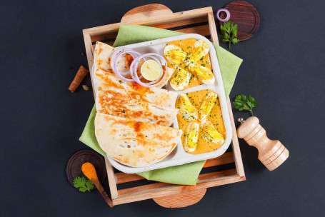 Mughlai Egg Curry Pão Kulcha Lunchbox