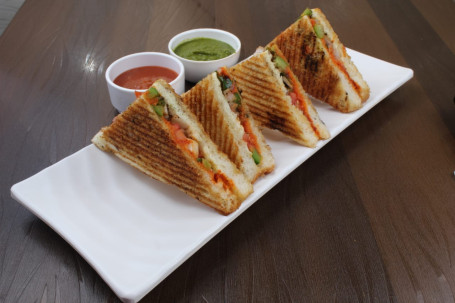 Cheese Onion Capsicum Garlic Grilled Sandwich