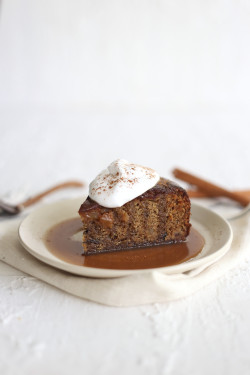 Spiced Date Cake Slice With Toffee Sauce