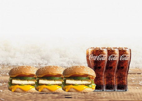 Hr 3 Tandoori Paneer Burger 3 Coke Jain Regular