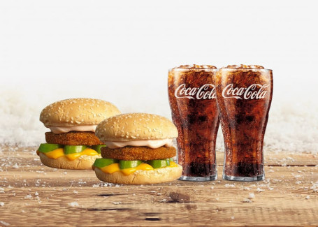 2 Hr Aloo Patty Burger 2 Coke (Jain /Reguler
