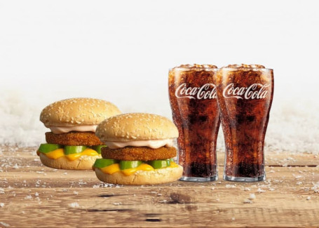 2 HR Aloo Patty Burger 2 Coke Jain Regular