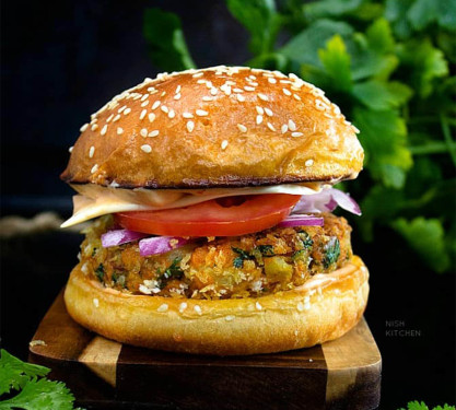 Cheese Veg Aloo Tikki Burger