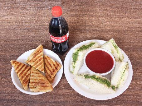 Veg. Puff Butter Chutney Sandwich Coke [250 Ml]