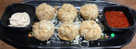 Steam Cheese Mushroom Momos (6 Pcs)