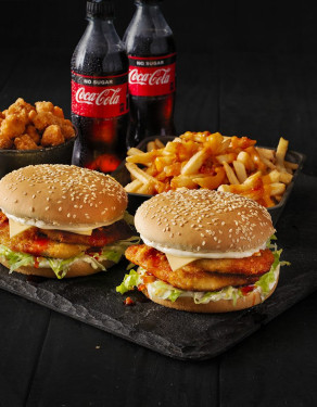 Crispy Veg Burger Paneer Burger 2 Regular French Fries 2 Coke [250Ml]