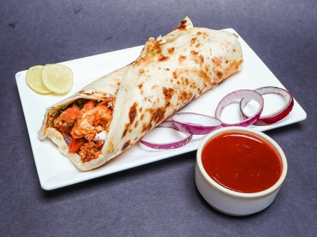 Double Chicken Keema Kathi Roll