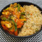 Stir Fry Vegetables Hot Garlic With Steam Rice/Noodles