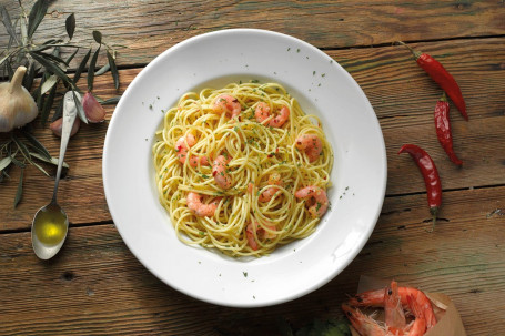 Espaguete Peperoncino com Langostinos