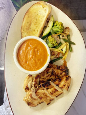 Bbq Marinated Chicken Breast With Choice Of Sauce.