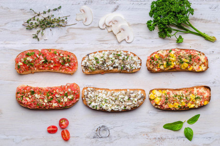 Tomato Cheese Corn Bruschetta