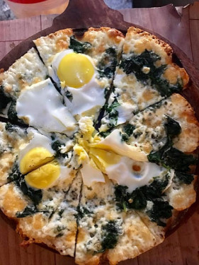 Spinach Egg Cheese Pizza