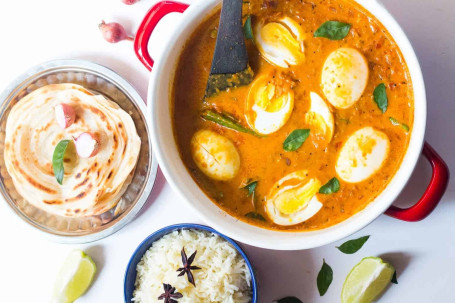 Home Style Egg Curry (2 Egg) 2 Lachha Paratha