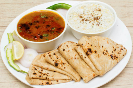 Dal Fry With Raita Or 5 Twa Butter Roti Combo