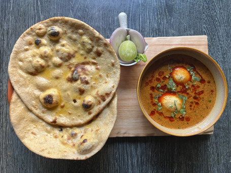Egg Curry With 2 Tandoori Roti Serves 1]