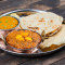 Shahi Paneer And Sev Tamatar With Butter Roti [5] With Salad.