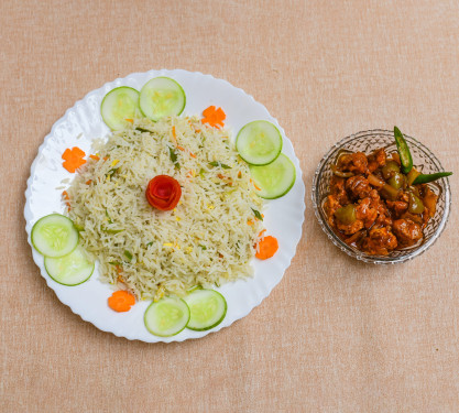 Rice Bowl With Hot Garlic Chicken Curry