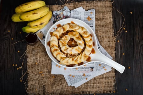 Waffles With Caramel Sauce Banana