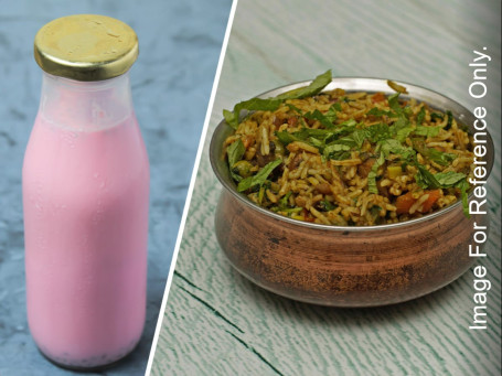 Hyderabad Mushroom Biryani Rose Milkshake