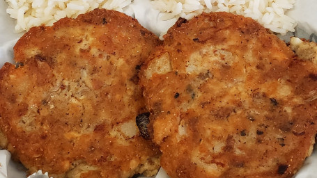 Salmon Croquettes Rice, Toast