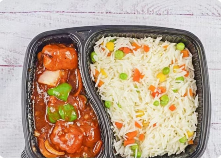 Schezwan Chicken Gravy (5 Pieces) Mix Veg Rice