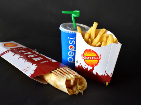 Combo 2 (Veg Thick Wrap Coffee Or Thums Up (300 Ml) Small Fries)