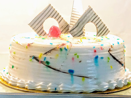 Eggless Vanilla Surprise Cake
