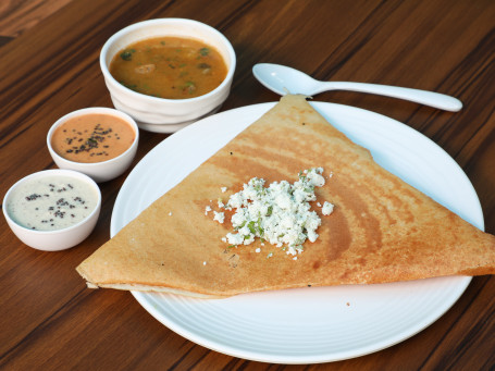 Paneer Dosa With Sambhar And Chutney