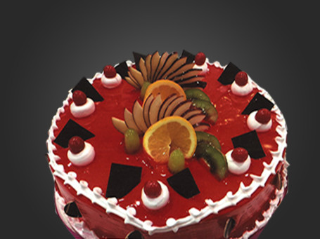 Red Jelly Fresh Fruit Mini Cake