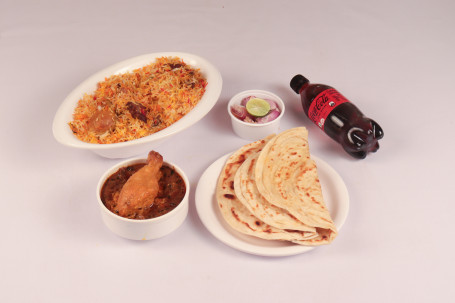 Chicken Hyderabadi Biryani 2 Pcs Chicken Curry 2 Pcs 2 Paratha Raita Coke