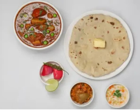 Aloo Matar Tamatar(300G) 4 Butter Tawa Roti Bundi Rayta/Gulab Jamun