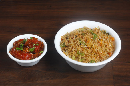 Fried Rice With Paneer Manchurian Combo