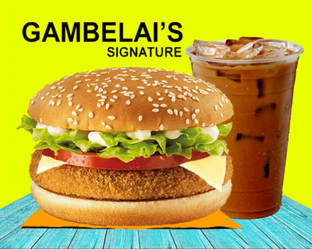 1 Gumbelai's Signature Veg Burger With Cold Coffee