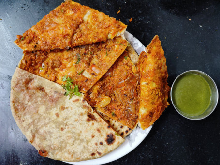 2 High Protein Soya Keema Paratha Served With Chutney