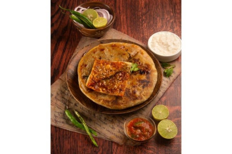 Jumbo Succulent Paneer Paratha (Served With Amul Butter)