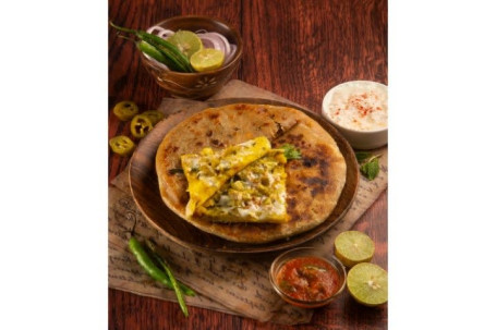 Jumbo Jalapeno Cheese Paratha (Served With Amul Butter)