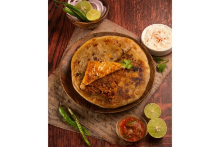Jumbo Mutton Keema Paratha (Served With Amul Butter)
