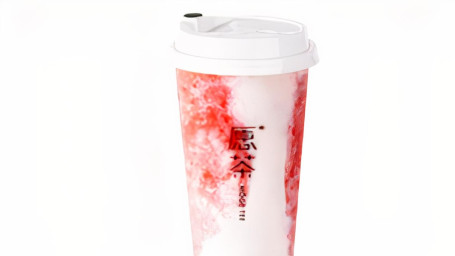 Cheese Foam Fresh Strawberry Tea Slush Zhī Shì Mǎn Bēi Cǎo Méi