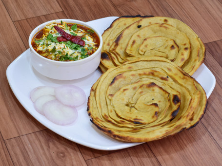 Paneer Punjabi Lachha Paratha (2 Pcs) Salad