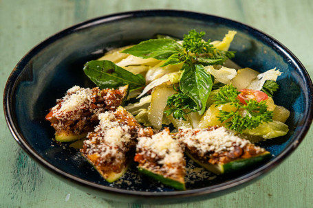 Zucchini Stuffed With Veggies Parmesan