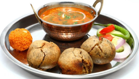 Rajasthani Dal Bati With Khatti Mitthi Dal With Churma