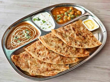 3 Aloo Pyaaj Paratha With Curd