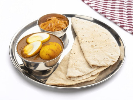 Egg Curry Tawa Roti Combo