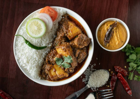 Axomiya Pork Curry Rice Platter