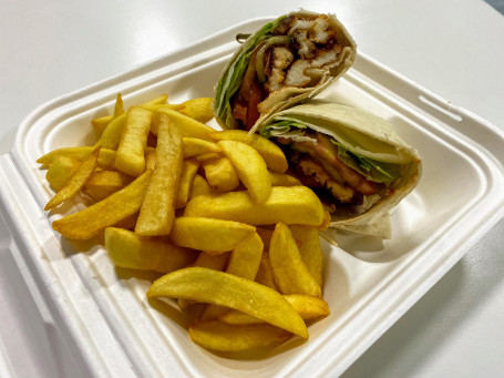 Halloumi Wrap And Chunky Chips