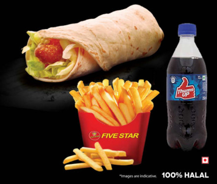 Chicken Roll With French Fries And Soft Drink(200 Ml)