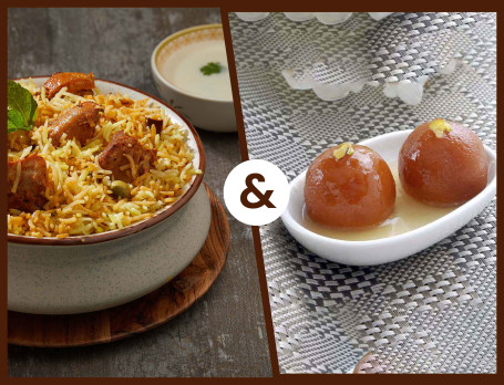 Royal Fiery Chicken Dum Biryani With Gulab Jamun