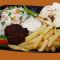 New Spicy Shawarma On Plate With Fries