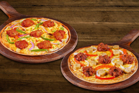 Chicken Tikka Pizza (Thin Crust) Kheema Sausage Pizza Pizza (Thin Crust) (Free)